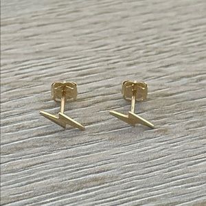 Solid 14K Yellow Gold Mini Bolt Studs
